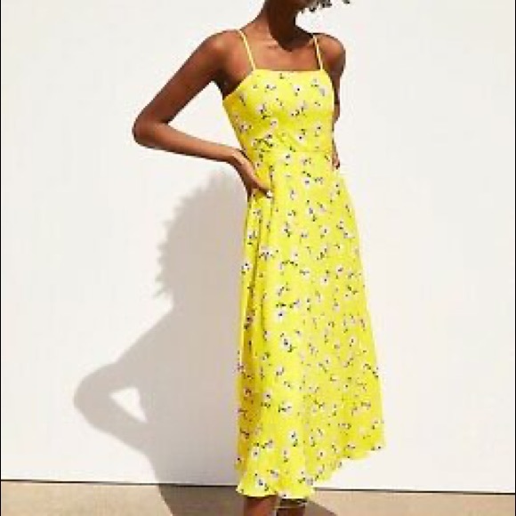 Zara Dresses Zara Yellow Floral Print Maxi Sundress Poshmark
